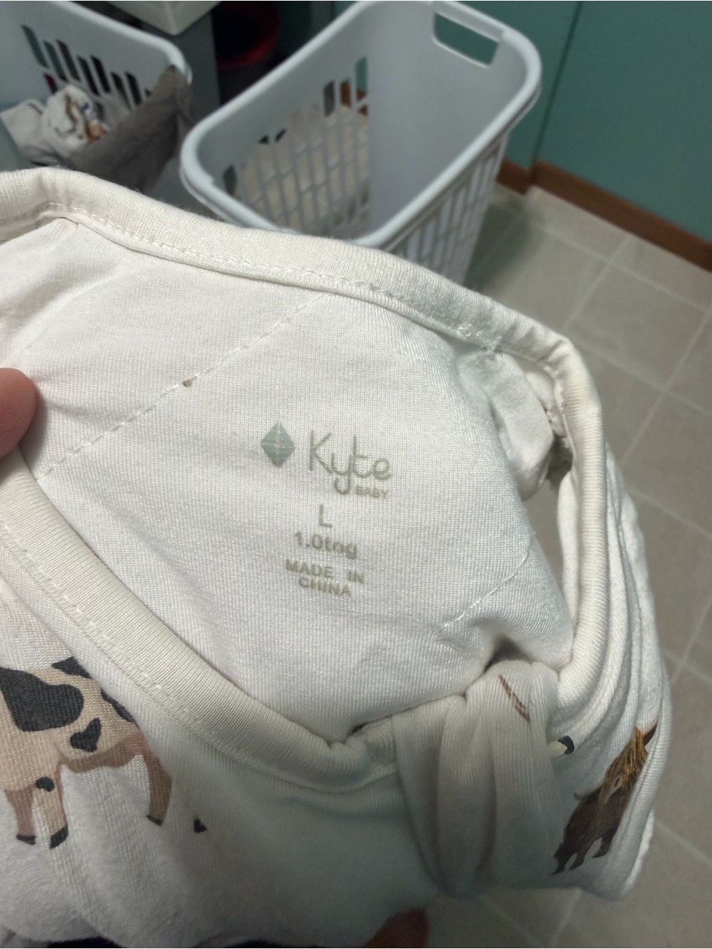 Kyte BABY Cream Romper with Multicolor Animal Accents